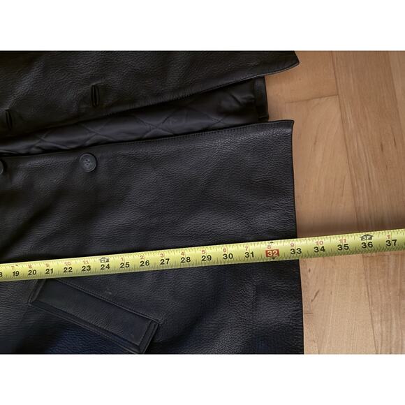 Perry Ellis Portfolio Leather Jacket Black Quilt Lined Button Collared XXL 2XL - Picture 4 of 4